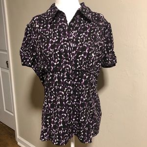 PETITE - Short Sleeve Button Up Shirt